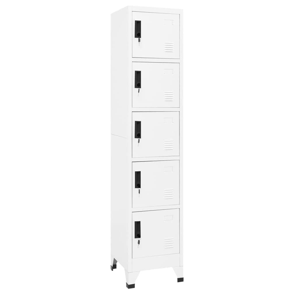 vidaXL Schliessfachschrank Weiß 40x180x38 cm