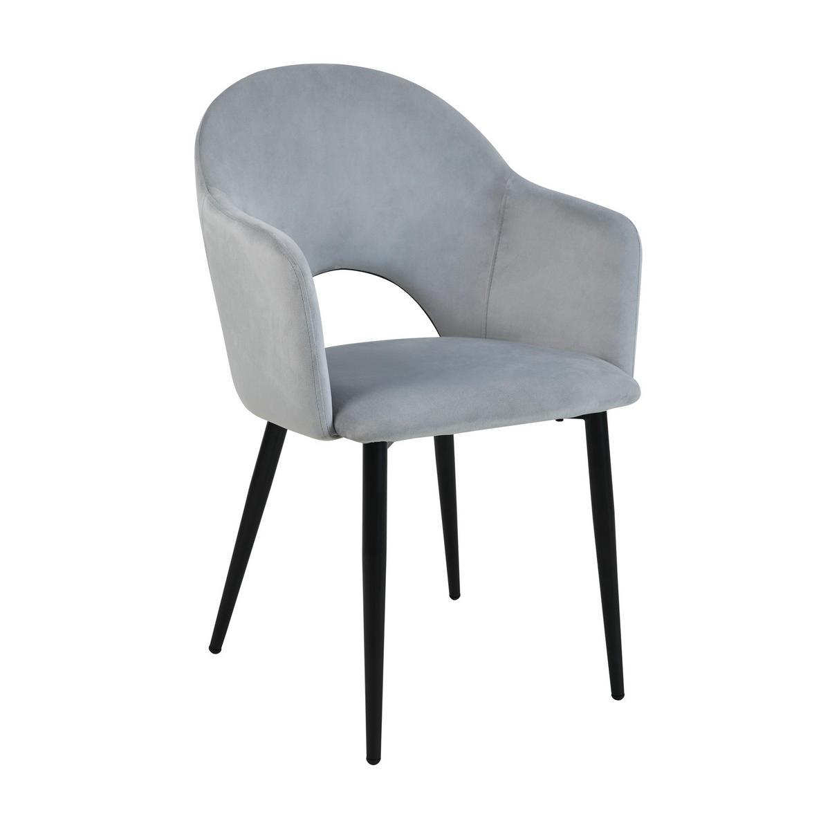 ESSZIMMERSTÜHLE HAILEY (2er Set) - Schwarz/Grau, Textil/Metall (54/83/53cm) - SVITA