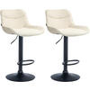 BARHOCKER 2er Set Stoff creme - Creme/Schwarz, Textil/Metall (49/85/51cm) - CLP