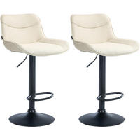 BARHOCKER 2er Set Stoff creme - Creme/Schwarz, Textil/Metall (49/85/51cm) - CLP