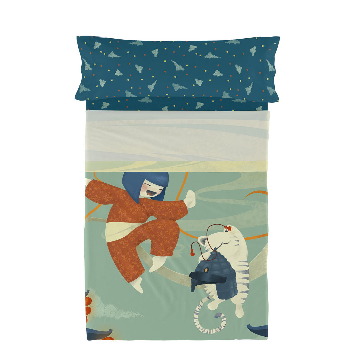 OBERLAKEN set 2 teiliges The warrior 180x270 cm (Komfortgrösse) - Multicolor, Textil (180/270cm) - Happy Friday
