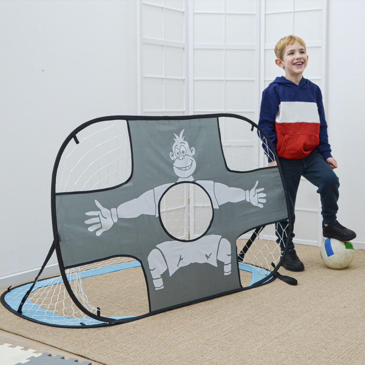 FUSSBALLTOR 2er Set mit Torwand für Kinder 125/80 cm - Schwarz, Kunststoff (80/125cm) - Littletom