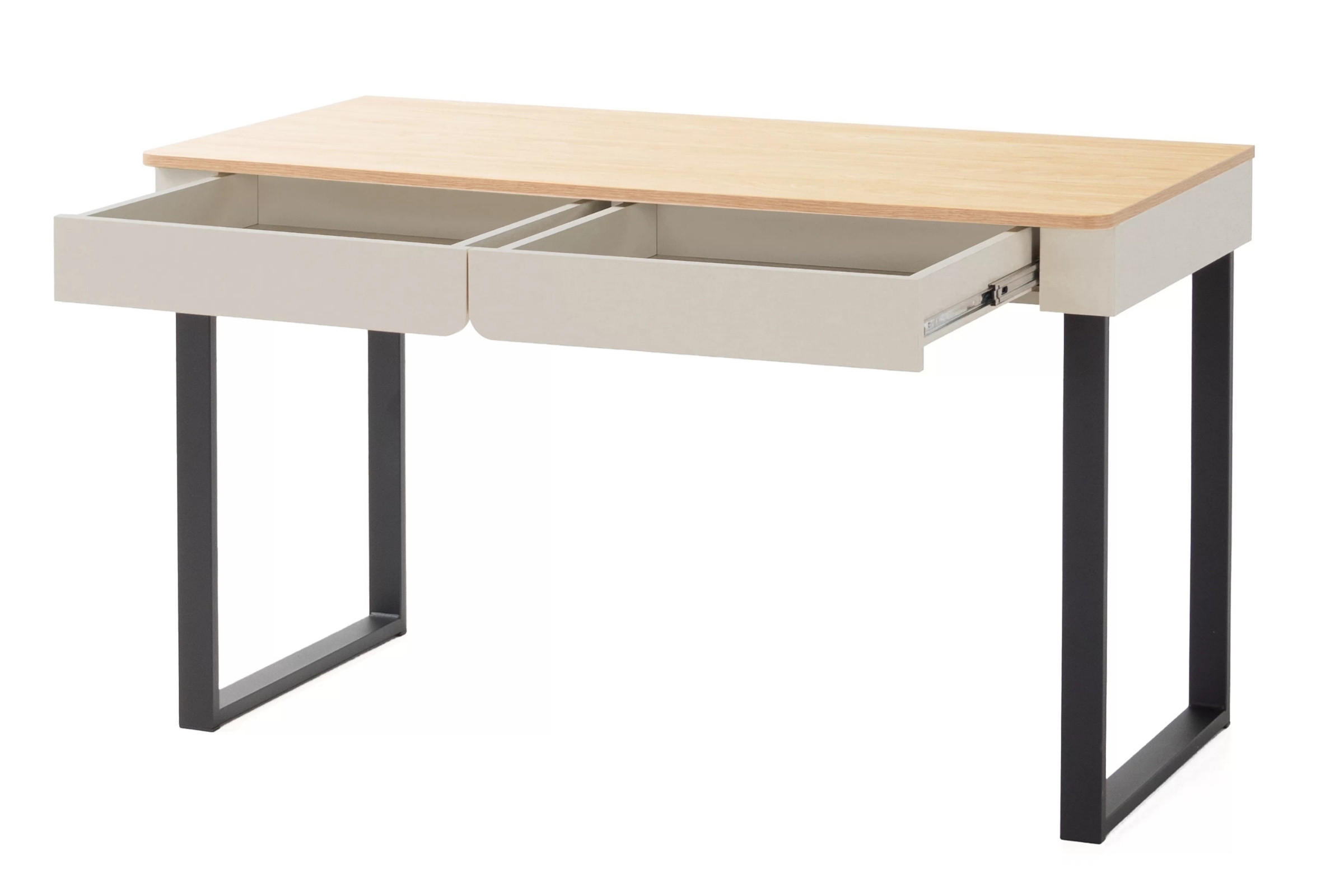 KINDERSCHREIBTISCH LIBU 11 125/63/74,5 in Sandbeige / Geölte Eiche - Eichefarben/Beige, Holzwerkstoff (125/75/63cm) - Deine Möbel 24