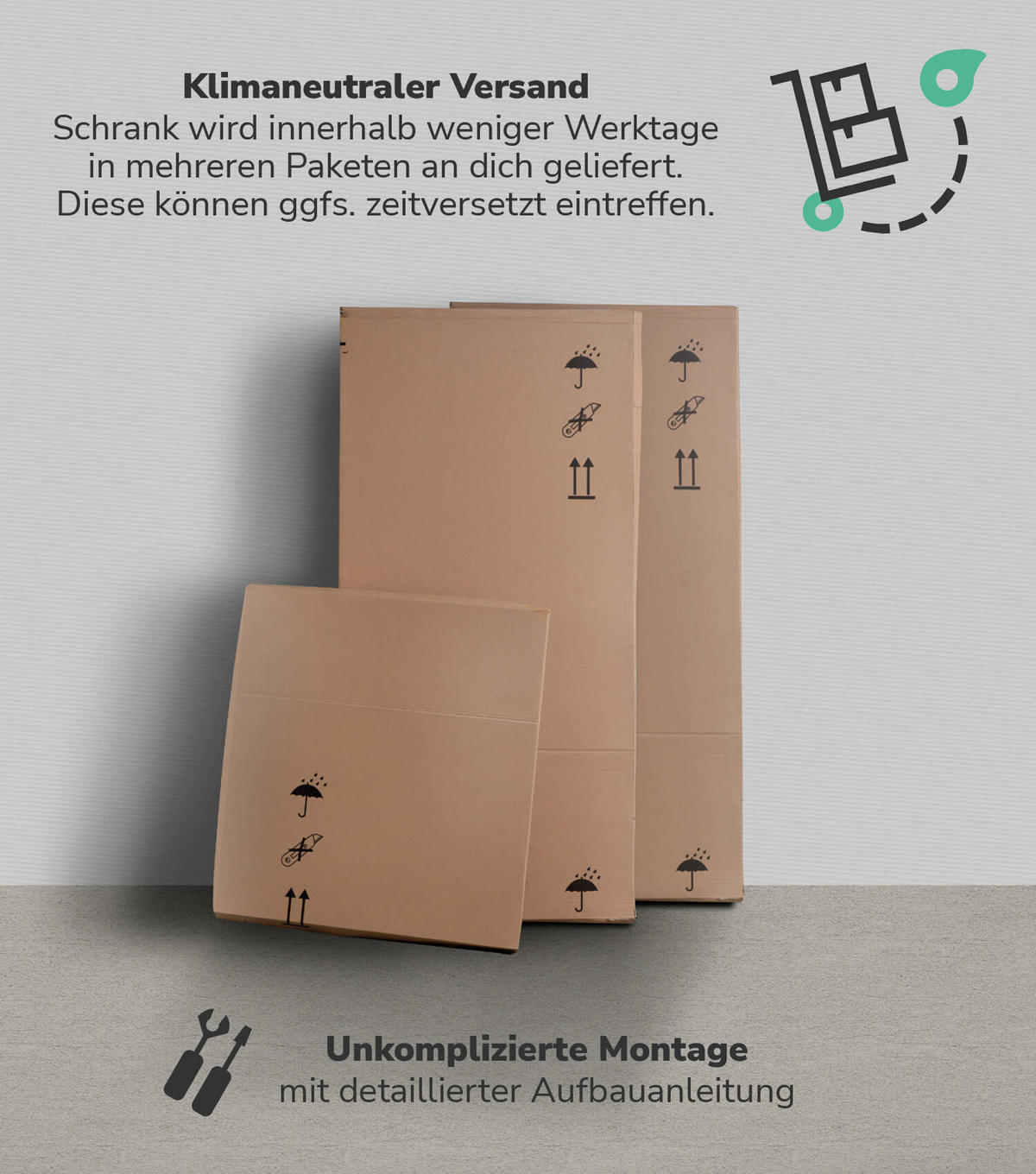 KLEIDERSCHRANK Der Grenzenlose - Weiß, Holzwerkstoff (60/187/58cm) - Mokebo