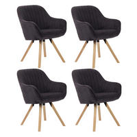 ESSZIMMERSTÜHLE Matera 4er-Set - Dunkelgrau/Schwarz, Naturmaterialien/Textil (59/84/61cm) - Mr. Deko