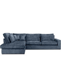 ECKSOFA LINKS IMPERA Modern 4/5 Sitzer, Dunkelblau - Dunkelblau, Textil (314/224cm) - KONSIMO®