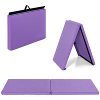 SPORTMATTE Violett - Lila, Leder (180/60cm) - COSTWAY