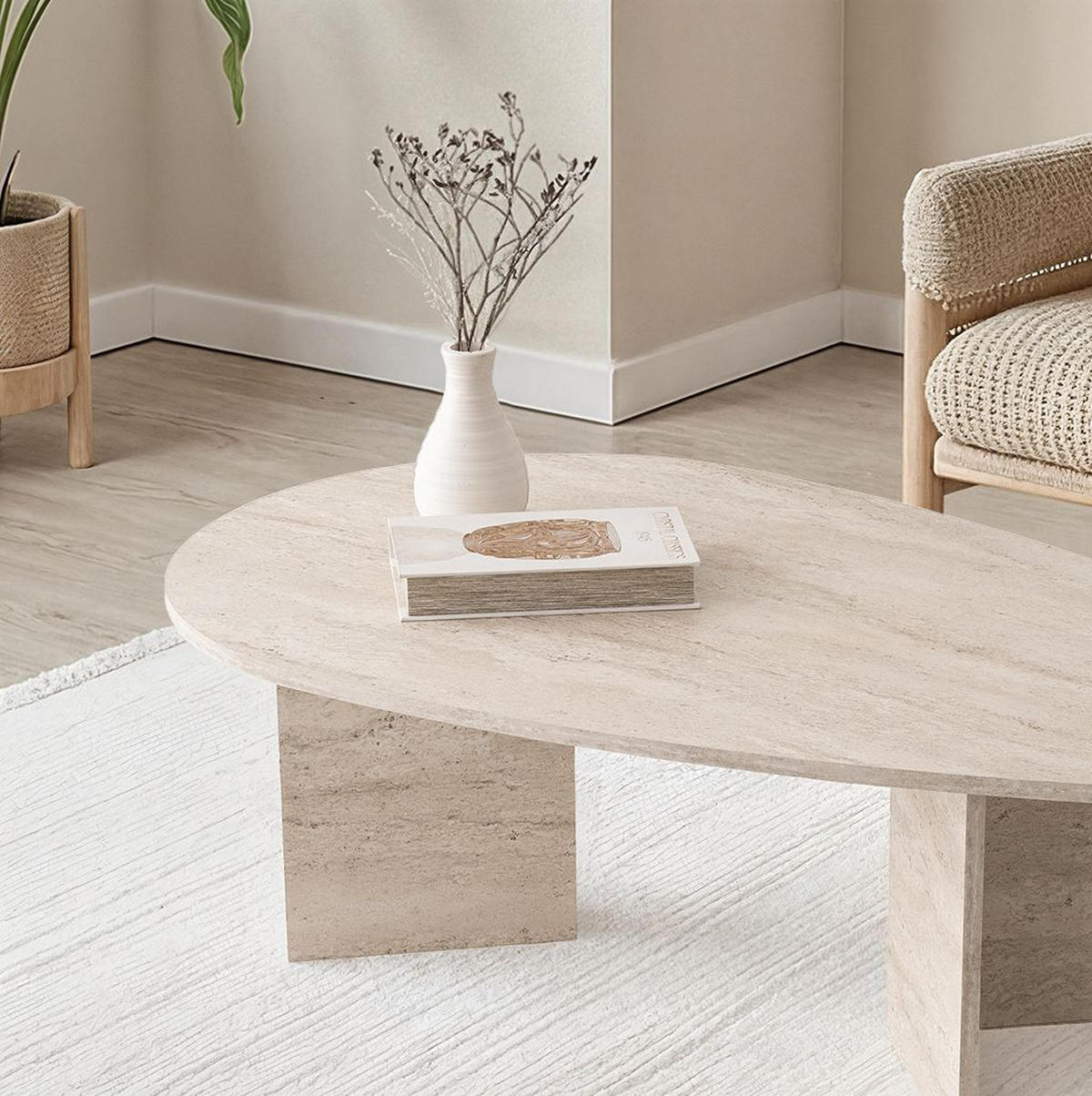 COUCHTISCH flap beige - Beige, Holz (139/79/42cm) - Habitat Garten