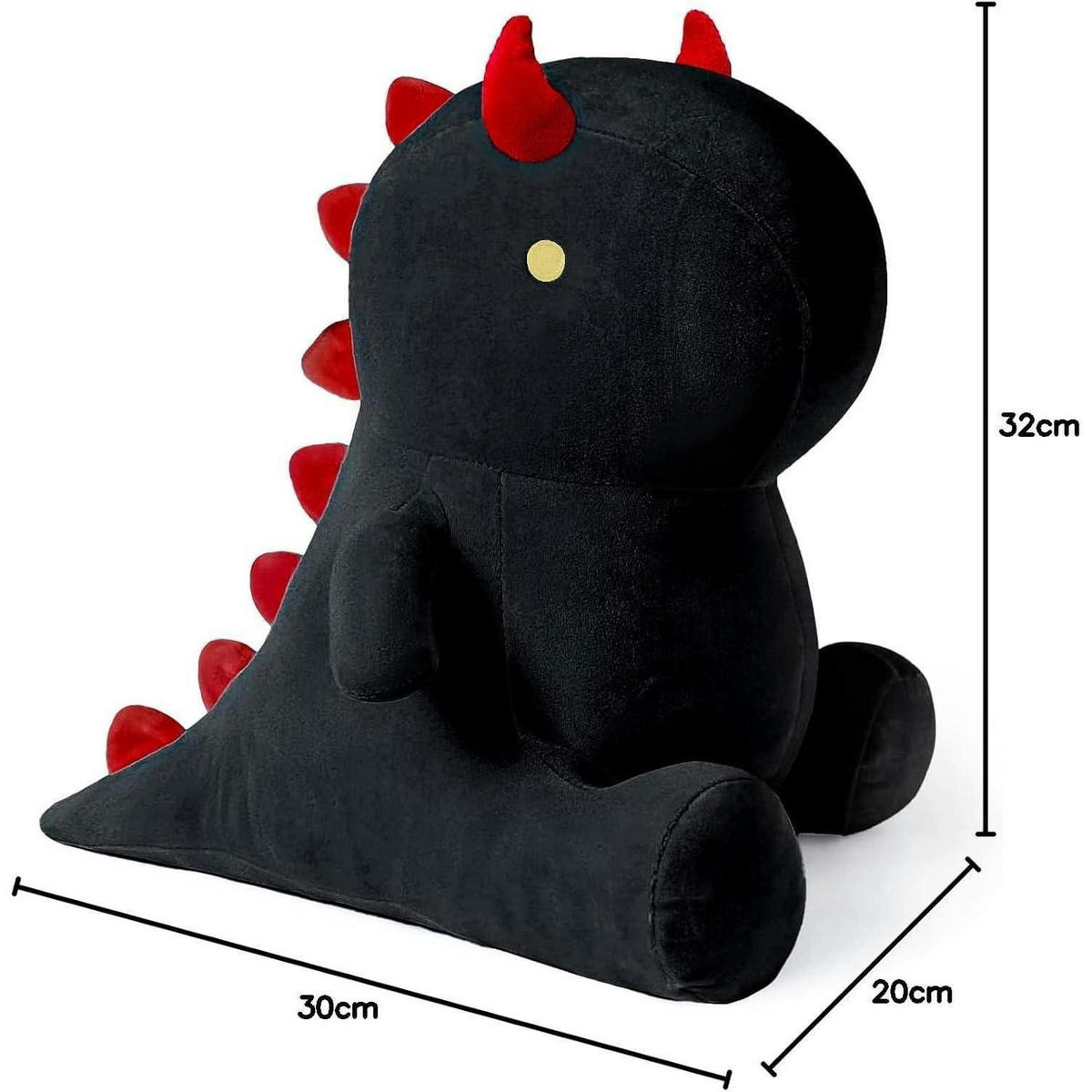 PLÜSCHTIER Dinosaurier Schwarz 35 cm - Schwarz, Textil (20/35cm)