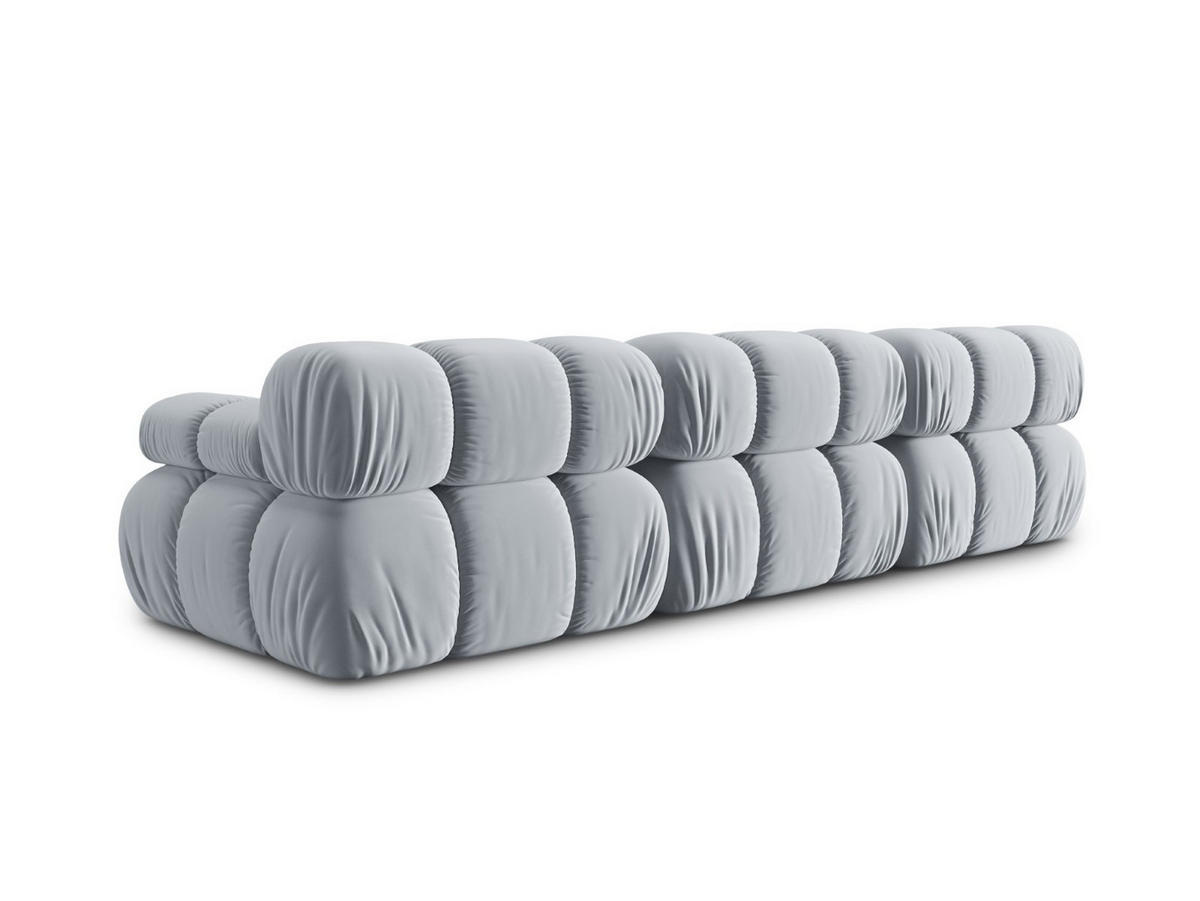 MODULARES-SOFA Bellis aus Samt hellblau 3 Sitzplätze - Hellblau, Textil (94/63/282cm) - Micadoni
