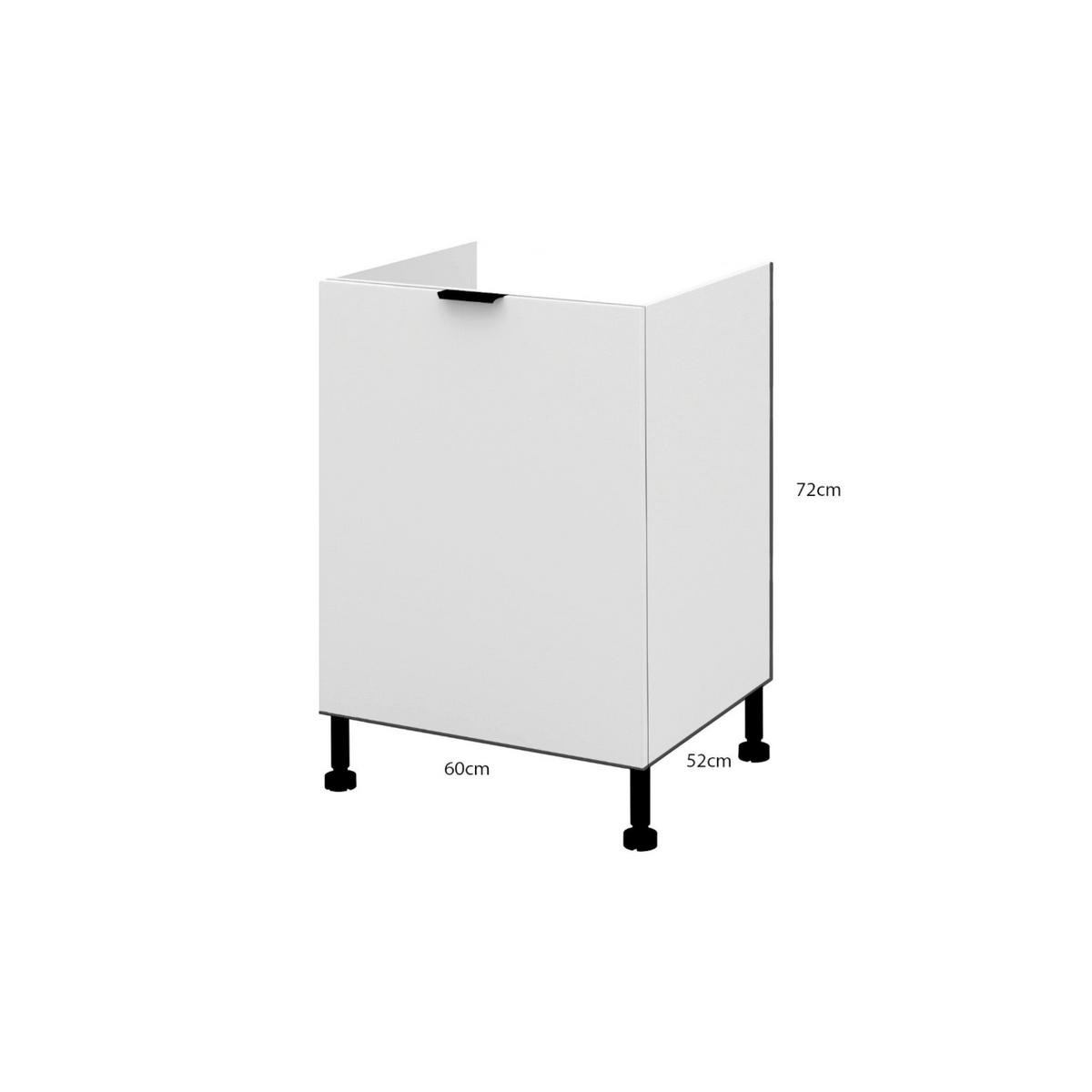 SPÜLENUNTERSCHRANK – 60 cm – DZ60 – Lunara – Weiß Matt - Weiß, Holzwerkstoff (60/72/52cm) - hi-markt