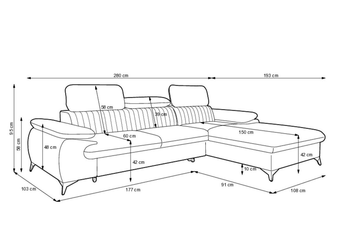 ECKSOFA BELT Beige 280x193x95 cm - Beige, Textil (280/193cm) - FURNLUX