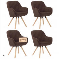 ESSZIMMERSTÜHLE Matera 4er-Set - Braun/Naturfarben, Naturmaterialien/Textil (59/89/61cm) - Mr. Deko