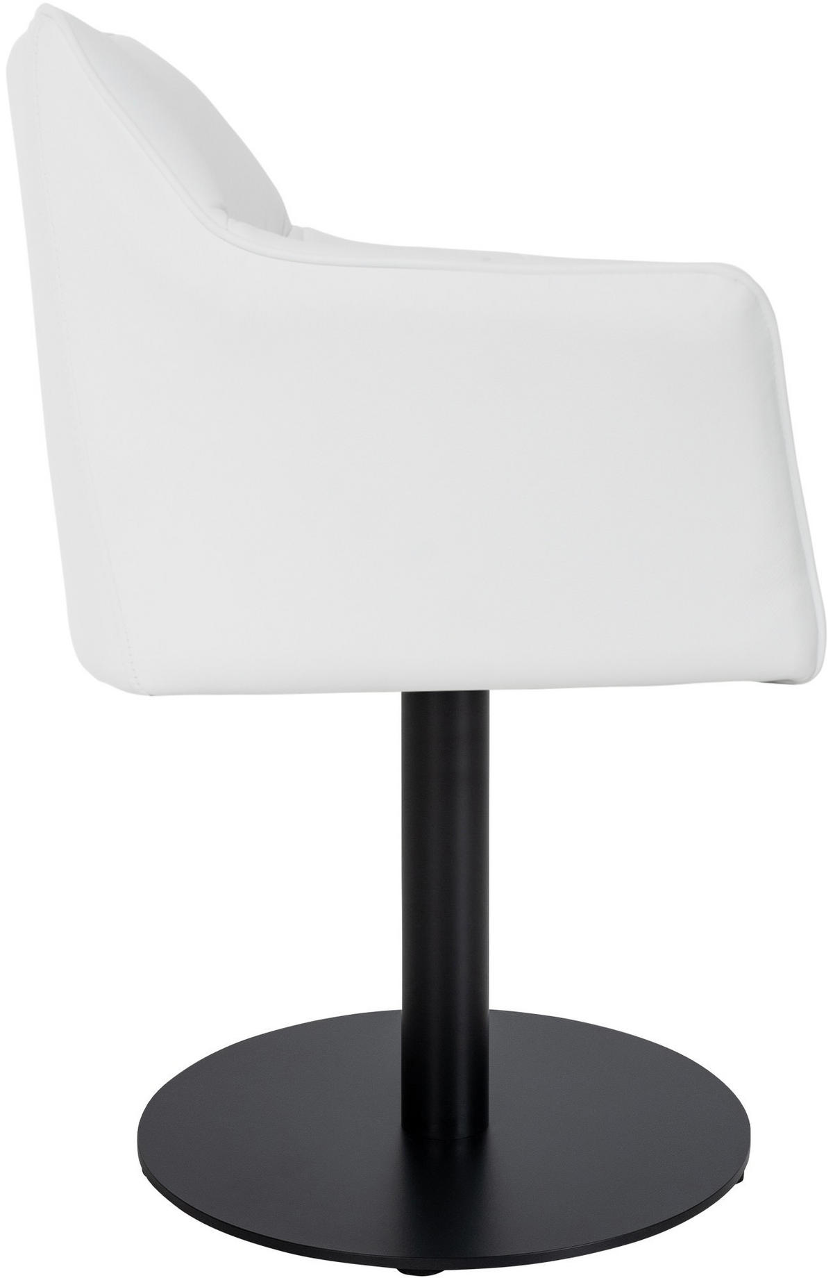 SESSEL Lederlook weiß - Schwarz/Weiß, Textil/Metall (64/75/48cm) - CLP