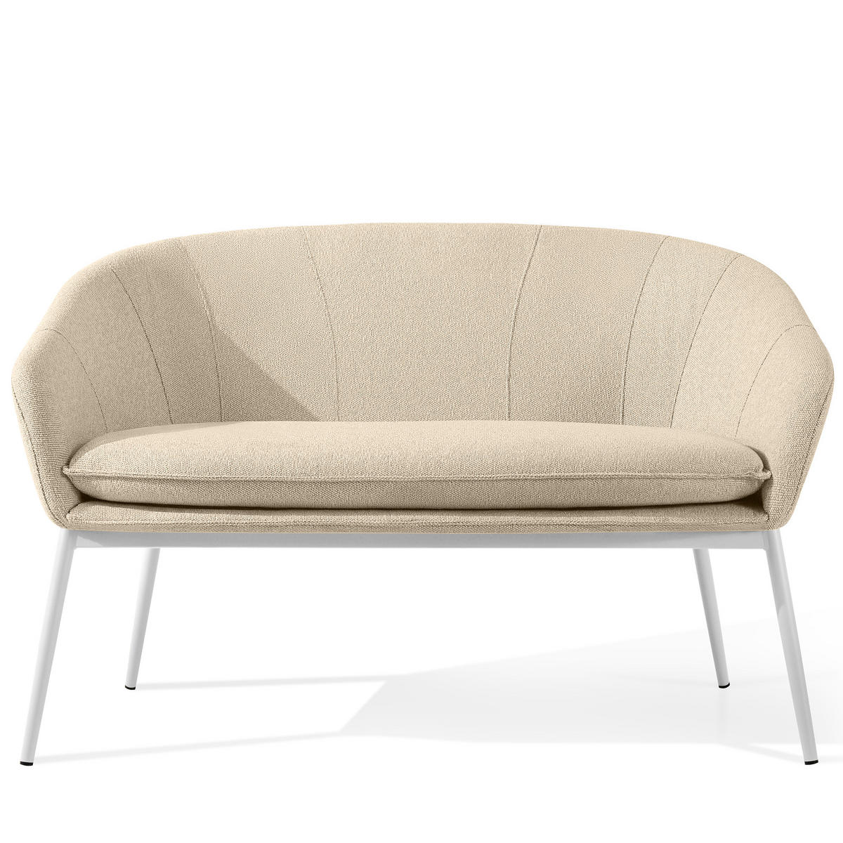 GARTENMÖBELSET SOLIS Gartenlounge-Set, creme/weiß - Creme, Textil/Metall - KONSIMO®