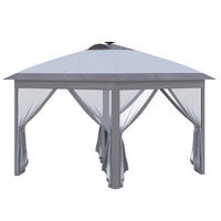 FALTPAVILLON, Weiß, Metall, Oxford - Grau, Metall (330/288/330cm) - Outsunny