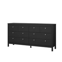 KOMMODE, Madrid, Schwarz, Melamin., 160 x 39 x 80 cm - Schwarz, Holzwerkstoff (160/80/39cm) - ebuy24