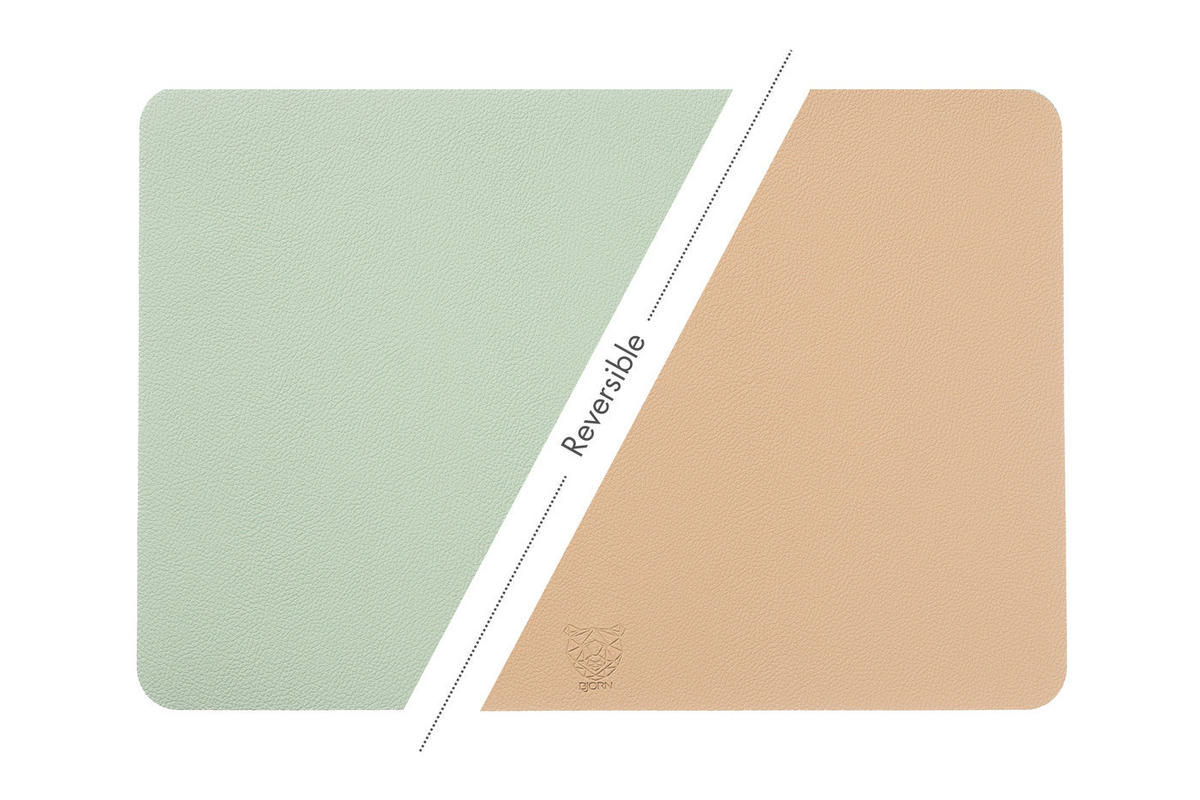 TISCHSET - 6er-Set - Recyceltes Leder in Blassrosa und Blassgrün - Pink, Textil (30/44.5cm) - Björn