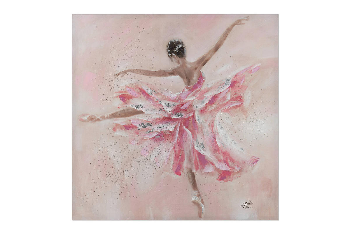 ACRYLBILD HANDGEMALT 80/80 cm - Pink, Holz/Textil (80/80cm) - KUNSTLOFT