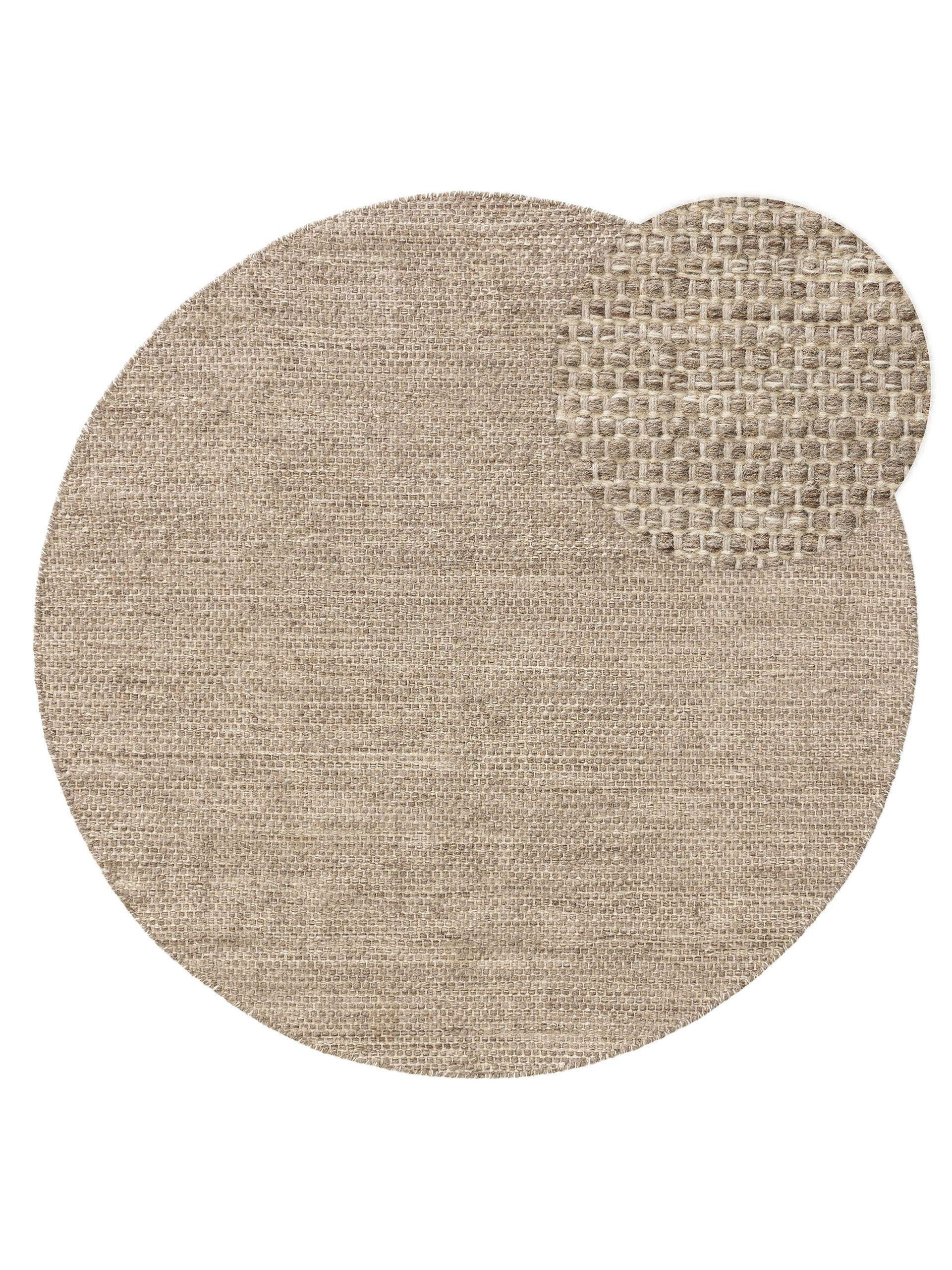 WOLLTEPPICH Rocco Taupe ø 200 cm rund - Taupe, Textil (200/200cm) - benuta Pure