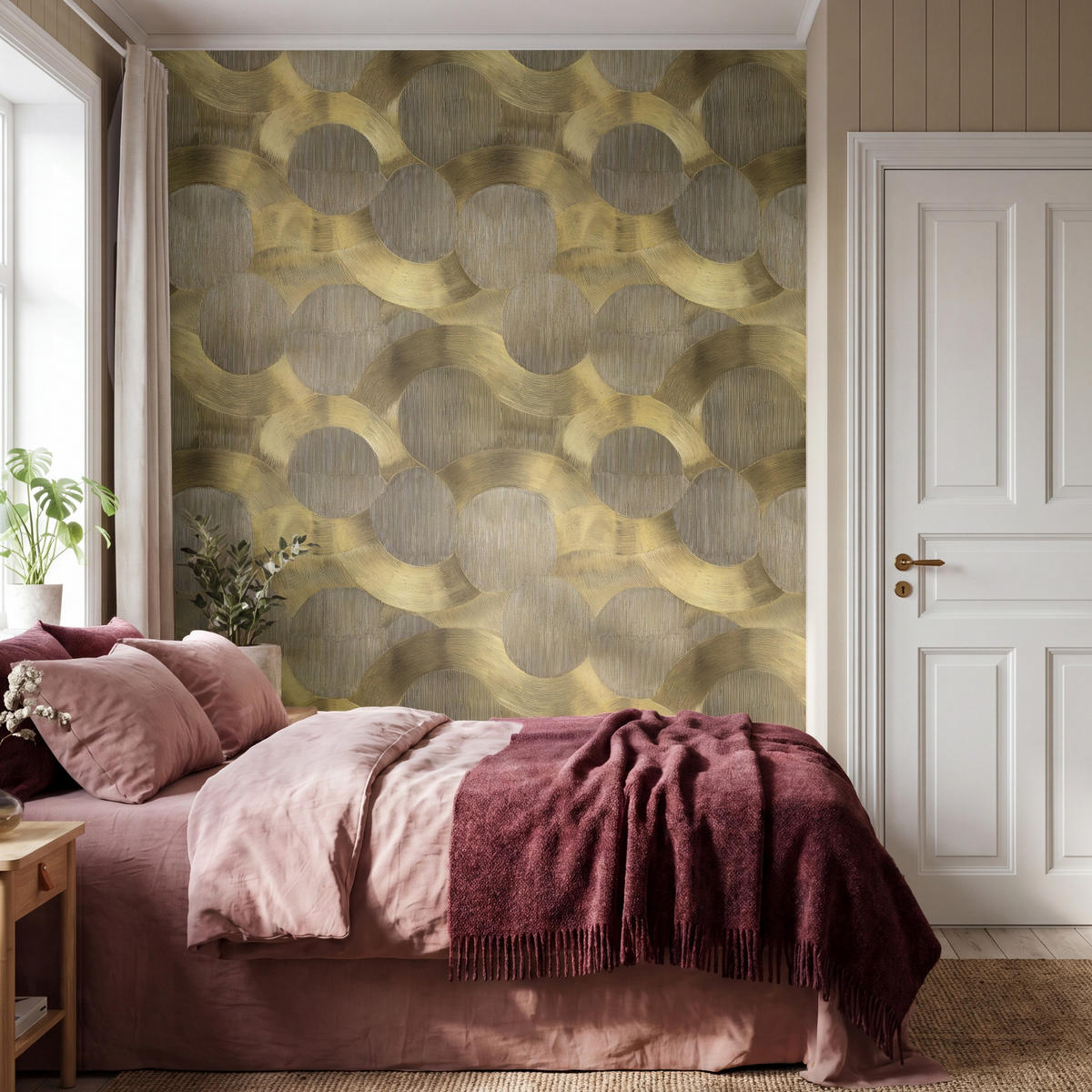 TAPETE - Modern - Geometrisch - Gold - 200x240 cm - Goldfarben, Papier (200/240cm) - OnlyWow