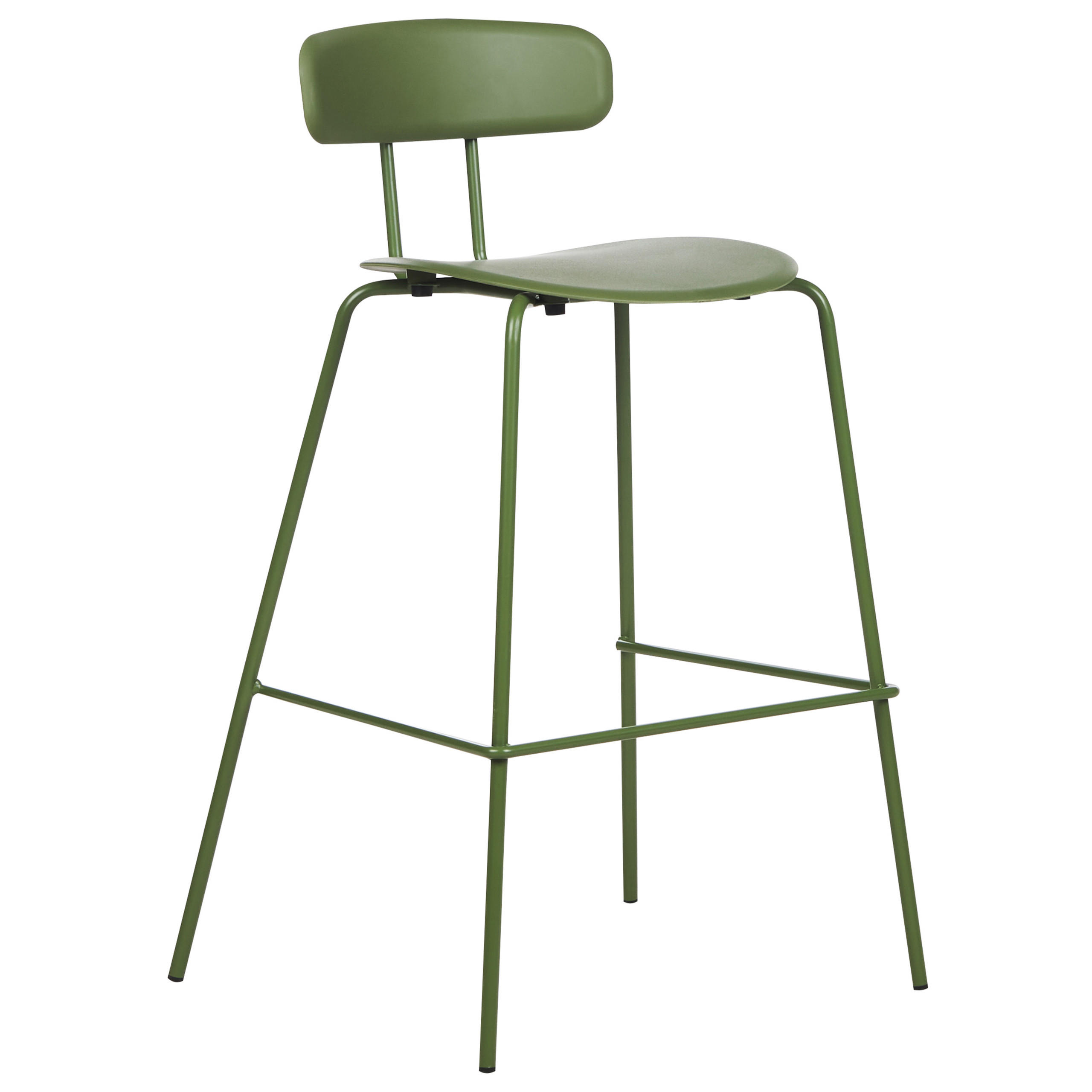 BARSTUHL 2er-Set Kunststoff/Metall olivgrün Sibley - Grün, Kunststoff (53/95/52cm) - Beliani