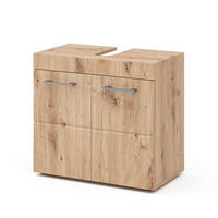 WASCHBECKENUNTERSCHRANK Luna Eiche Wotan 60 x 56 cm - Eiche Wotan, Holzwerkstoff (60/56/34cm) - Vicco