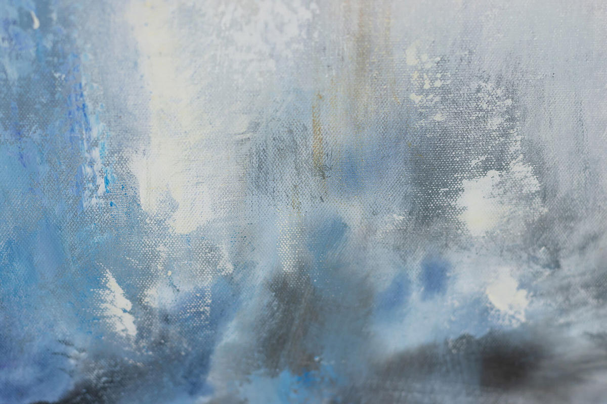 ACRYLBILD HANDGEMALT 80/80 cm - Blau/Beige, Holz/Textil (80/80cm) - KUNSTLOFT