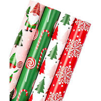 GESCHENKPAPIER 4 Rollen Set Weihnachtsmotive 76 cm x 305 cm - Multicolor, Papier (4/76/15cm)