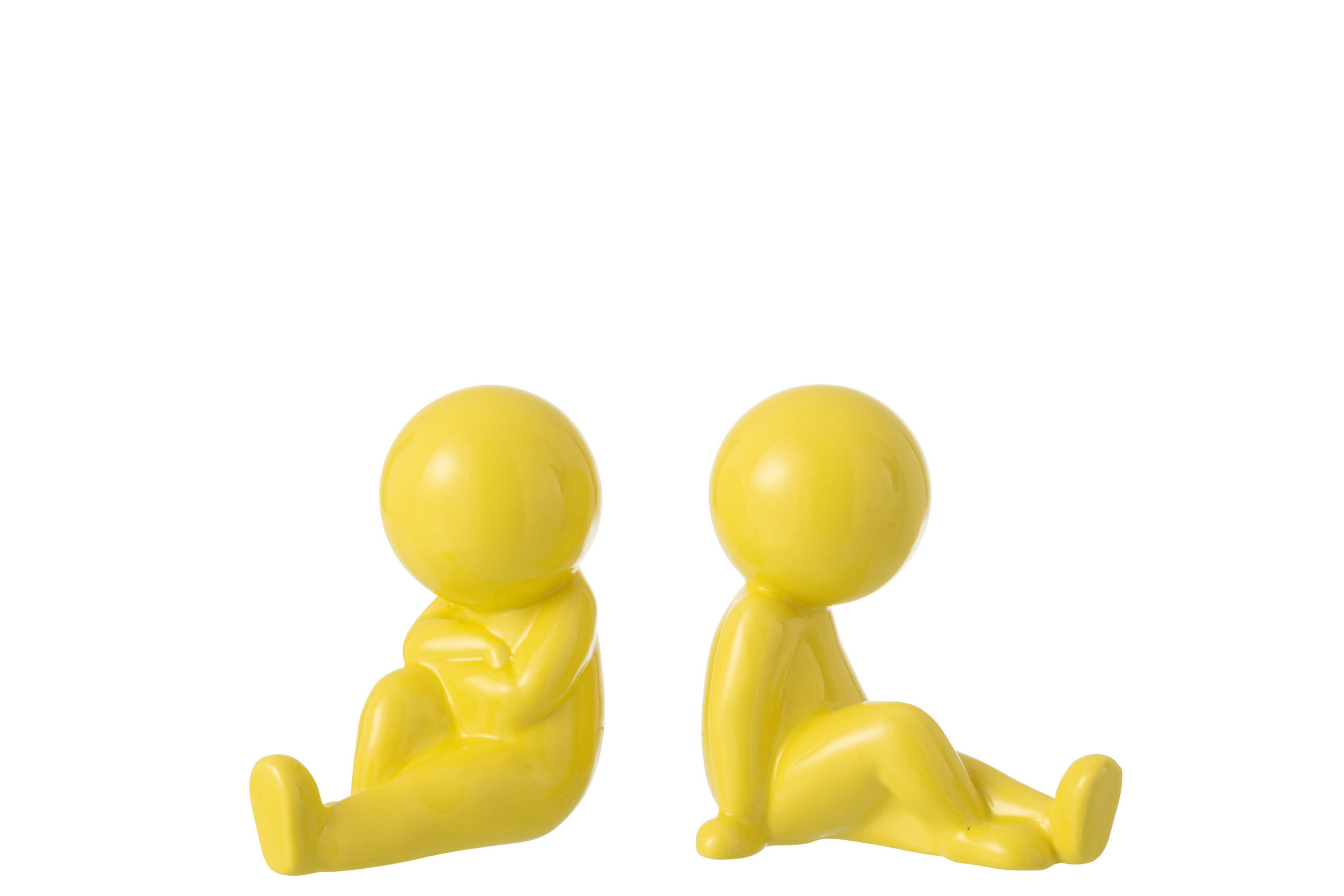 BUCHSTÜTZE MARCEL (2ER SET) - Gelb, Keramik (11/17/17.5cm) - J-Line