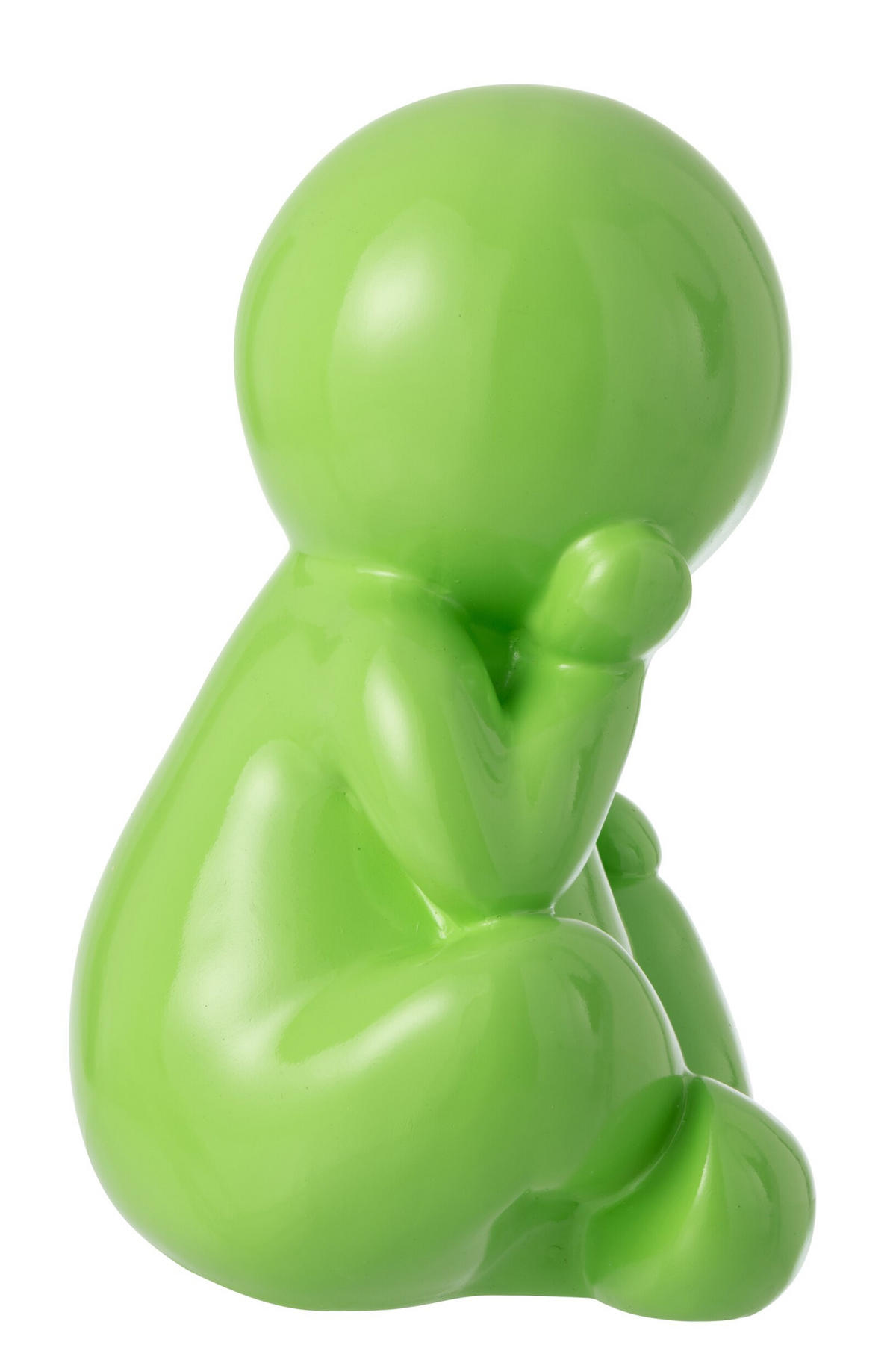 FIGUR MARCEL Grün - Grün, Glas/Naturmaterialien (22.5/35.5/25cm) - J-Line