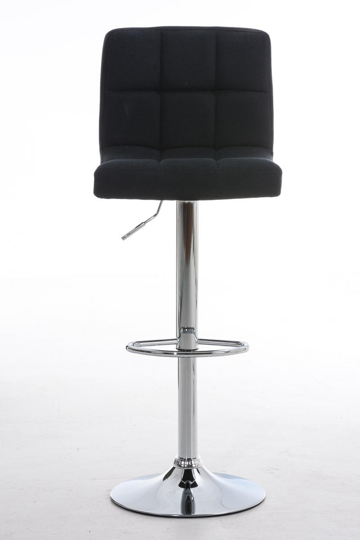 BARHOCKER Stoff schwarz - Chromfarben/Schwarz, Textil/Metall (46/94/47cm) - CLP