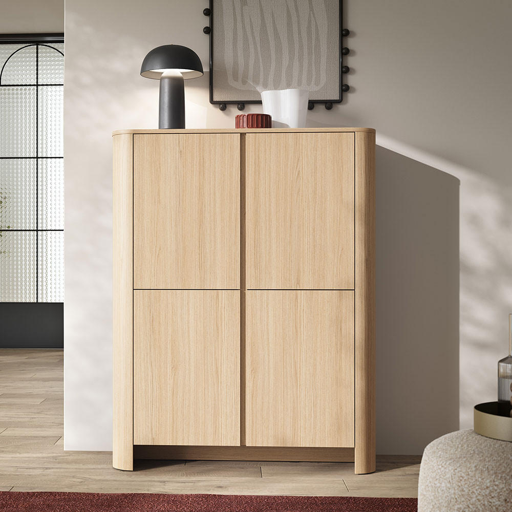 KOMMODE Bari Eiche Vicenza 103 / 39 / 132cm - Eichefarben, Holz/Holzwerkstoff (103/132/39cm) - Feldmann-Wohnen