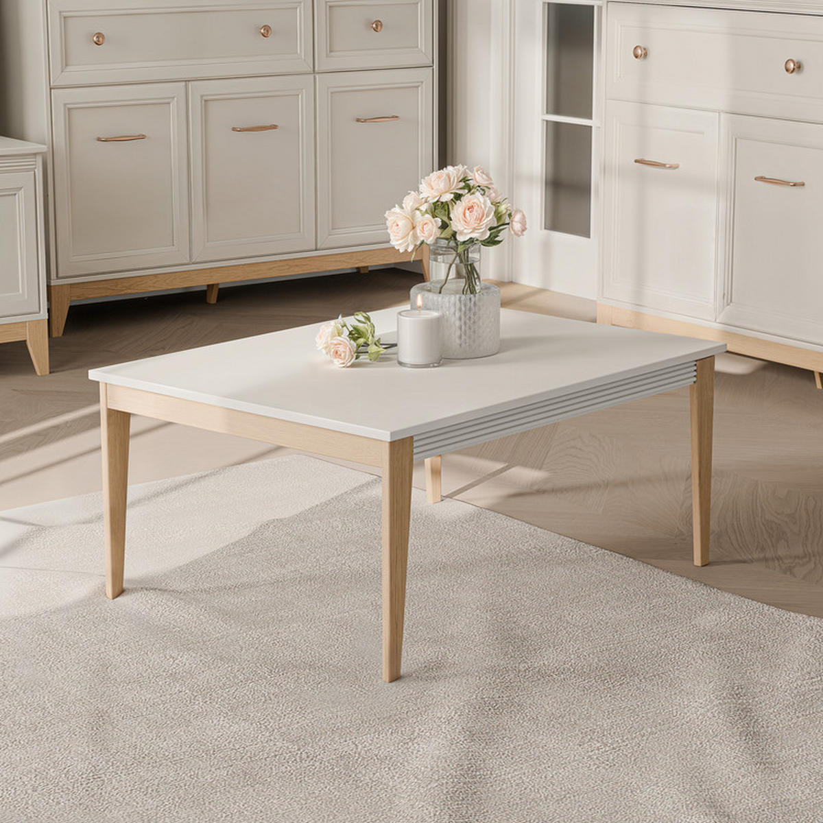COUCHTISCH DIUNA 90/68/40 cm, rechteckig, Kaschmir - Kaschmir, Eichenholz/Holzwerkstoff (68/90/40cm) - Idohome