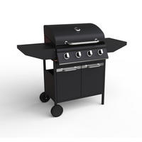 GASGRILL Commi Schwarz Stahl Grillwagen Piezo Zündung 2 Ablagen - Schwarz, Metall (56.5/106/136cm) - DELUKE