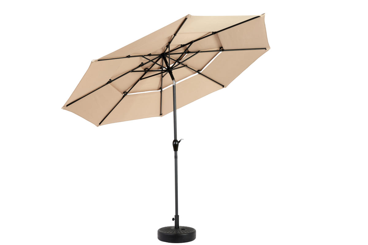 SONNENSCHIRM Doppel Rechteck khaki - Beige, Metall (294/294cm) - ComfortXL