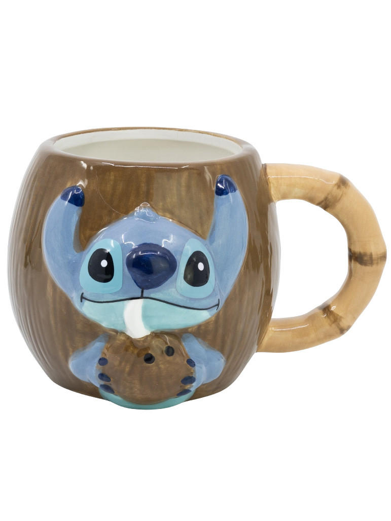 KAFFEEBECHER Disney Lilo und Stitch 3D Coconut Braun 400 ml - Braun, Keramik (0.4L) - Disney