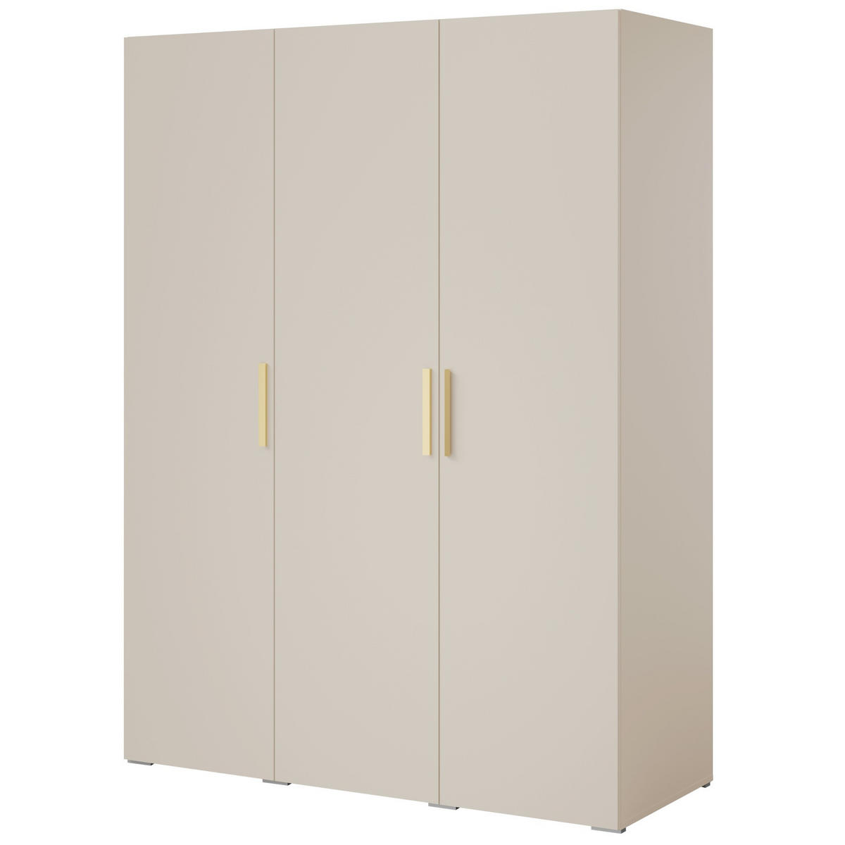 DREHTÜRENSCHRANK Napoli 3D 150 Kaschmir (schwarzer oder goldener Griff) - Kaschmir/Silberfarben, Holzwerkstoff/Kunststoff (150/35/60cm) - mzm24