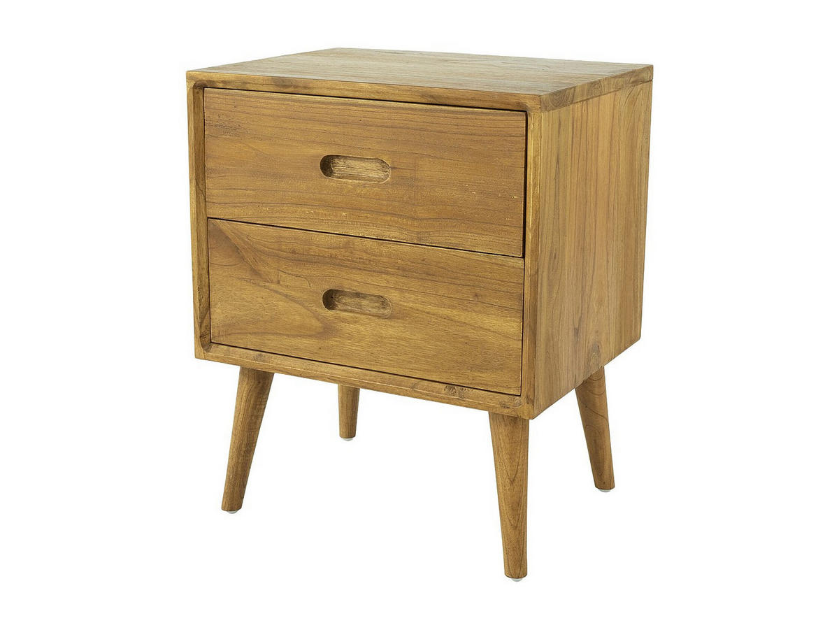 NACHTTISCH - 45 cm x 35 cm - Holz, Platte - Naturfarben Hell - PONIDA - Naturfarben, Holz (45/55/35cm) - Vente-Unique