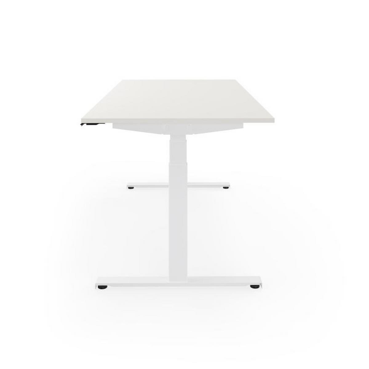SCHREIBTISCH s32 elektrisch höhenverstellbar, 160 x 80 cm - Weiß, Holzwerkstoff/Metall (80/160/62cm) - hali