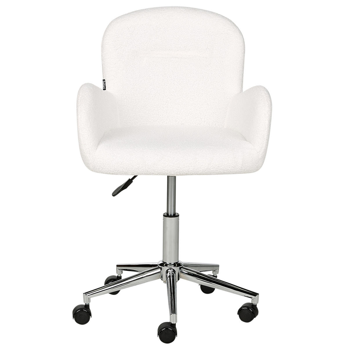 BÜROSTUHL Bouclé Cremeweiß Priddy - Silberfarben/Weiß, Textil (60/79/60cm) - Beliani