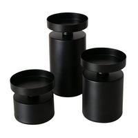KERZENHALTER Meril 3er-Set Ø 7,5 cm - Schwarz, Metall (7.5/15.5/7.5cm) - Boltze Home