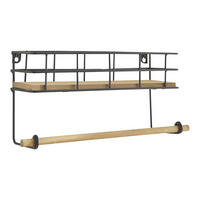 BADEZIMMERREGAL Slangerup - Schwarz/Braun, Holzwerkstoff/Metall (33/16/10cm) - [en.casa]