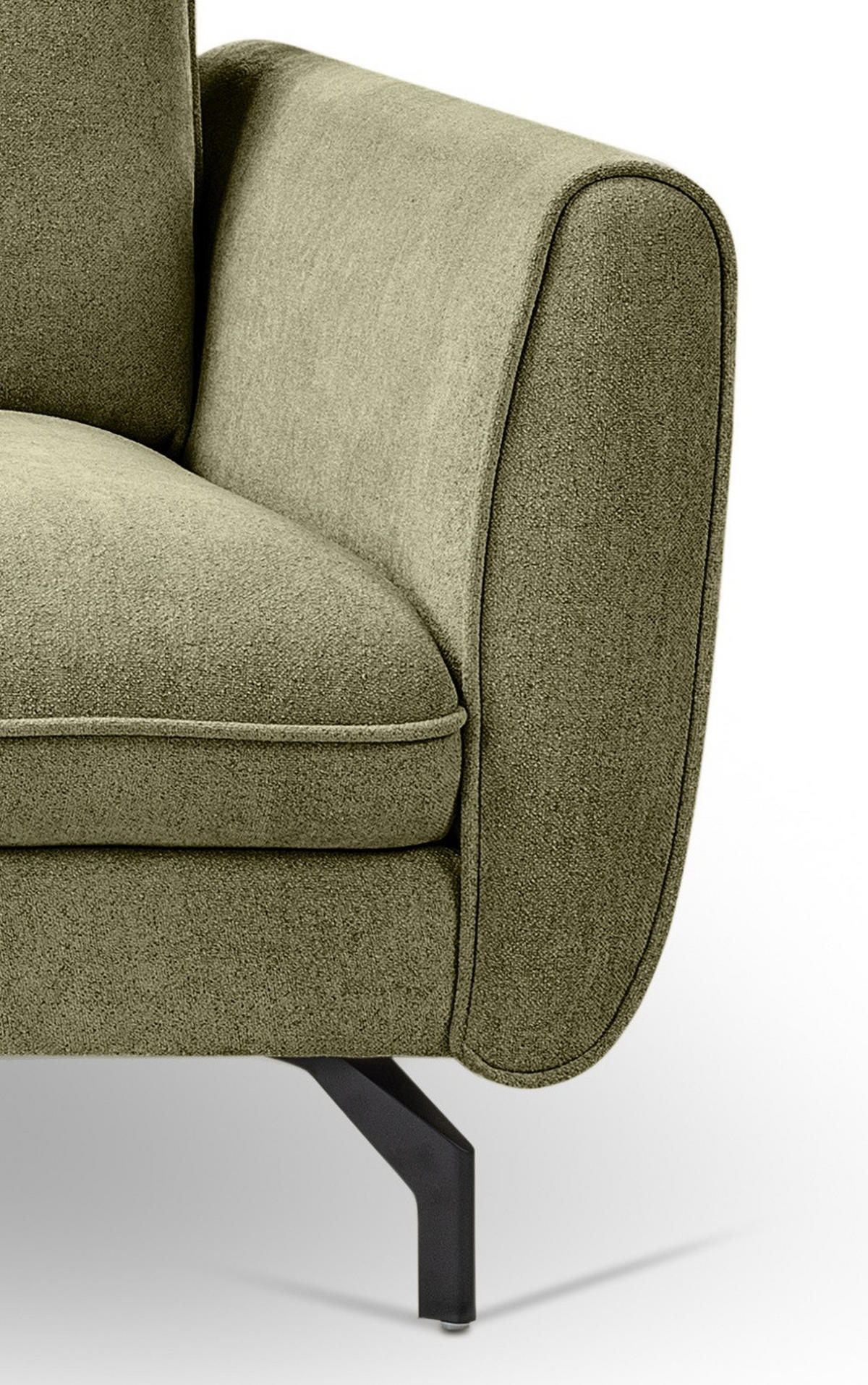 SOFA grün Webstoff 259 x 167 cm, Ecksofa 5-Sitzer, L-Sofa Ottomane links - Schwarz/Grün, Holz/Textil (259/167cm) - Inn.Furn