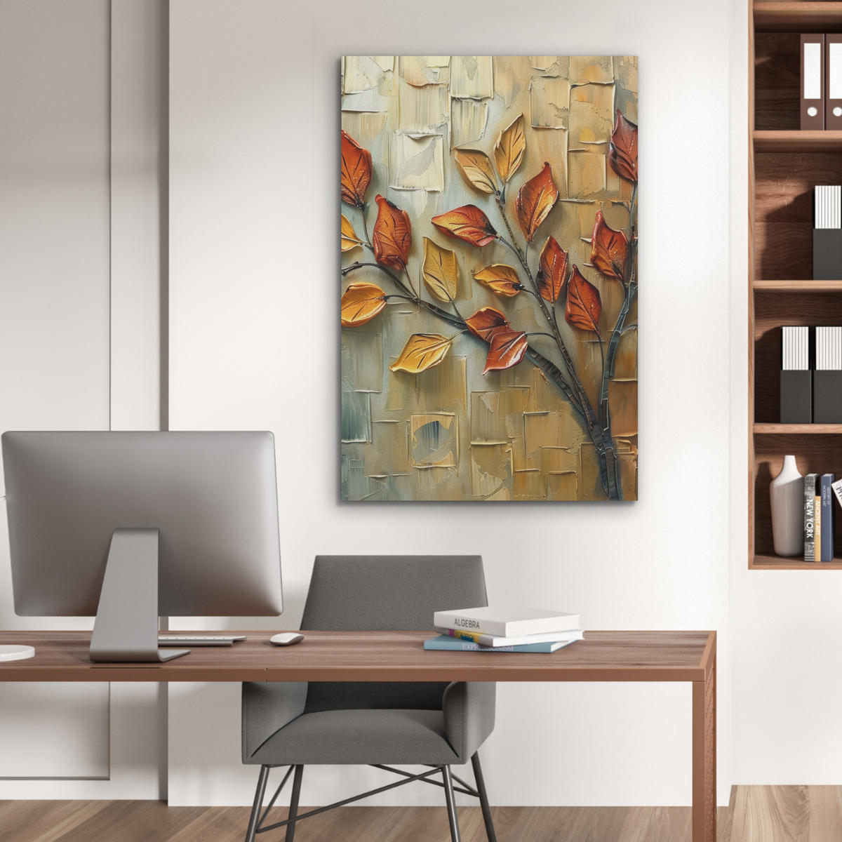 AKUSTIKPANEEL Baum - Abstrakt - Natur - Kunst 70x100 cm - Goldfarben, Textil (70/0.9/100cm) - MuchoWow