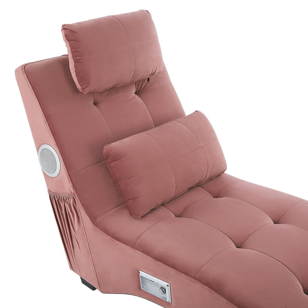 CHAISELONGUE Samtstoff Rosa Simorre - Rosa, Textil (157/82/66cm) - Beliani