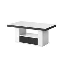 COUCHTISCH rechteckig Weiß Hochglanz - Schwarz Hochglanz 120/75/54 cm - Schwarz Hochglanz/Weiß Hochglanz, Holzwerkstoff (75/120/54cm) - designimpex