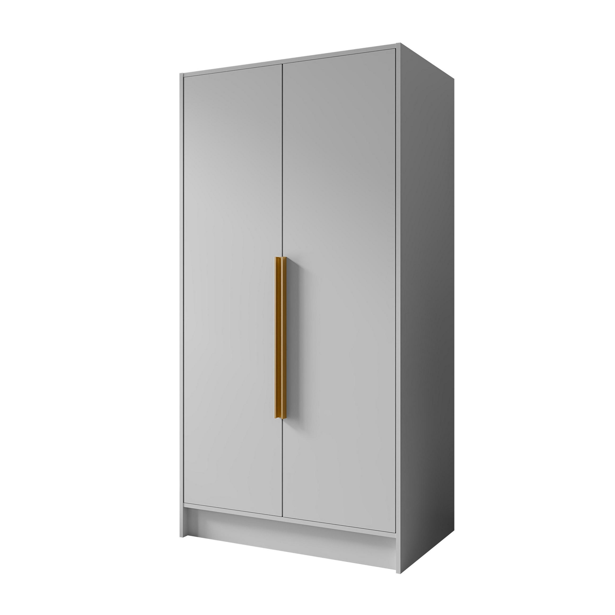 DREHTÜRENSCHRANK BERON 102/200/51 cm Modern Kleiderschrank 2-türig Weiß - Weiß, Holzwerkstoff (102/200/51cm) - MASSENO