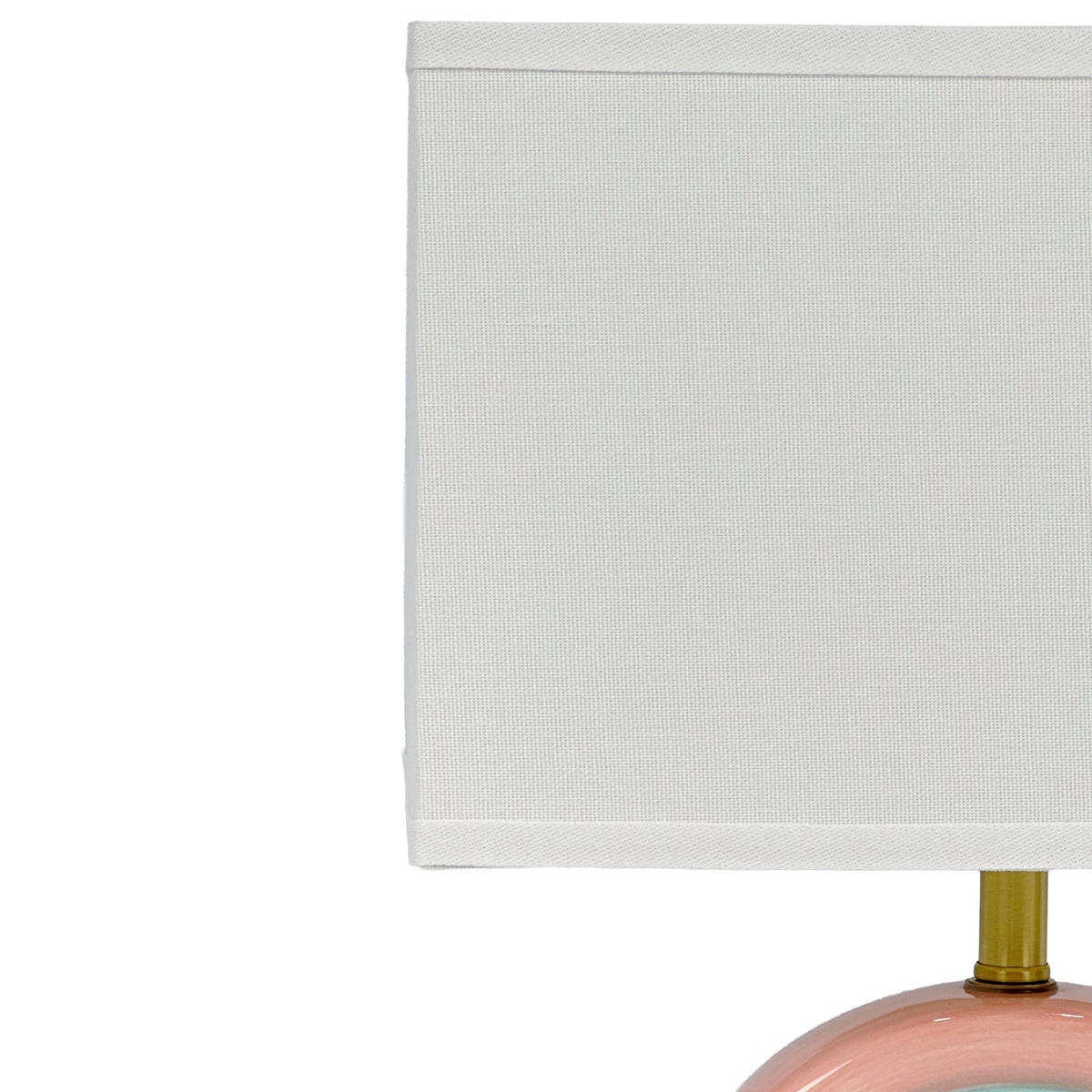 LAMPĂ DE MASĂ Alb ceramică curcubeu E27 60 W 37x28x15 cm - alb, ceramică/material textil (15/28/37cm) - Relaxdays