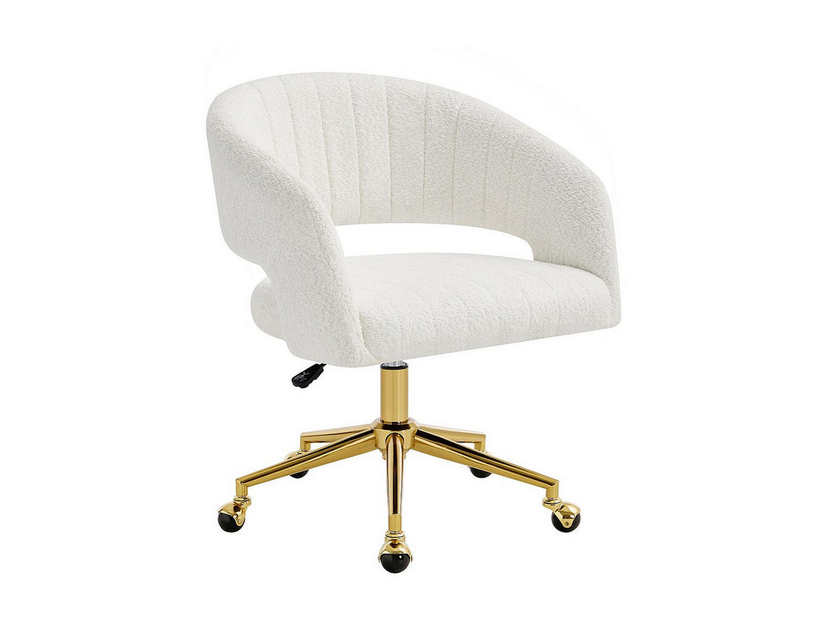BÜROSTUHL ohne Armlehnen - 61 x 56 - stoff - weiß Tiriesi - Weiß, Textil/Metall (61/87/56cm) - Vente-Unique